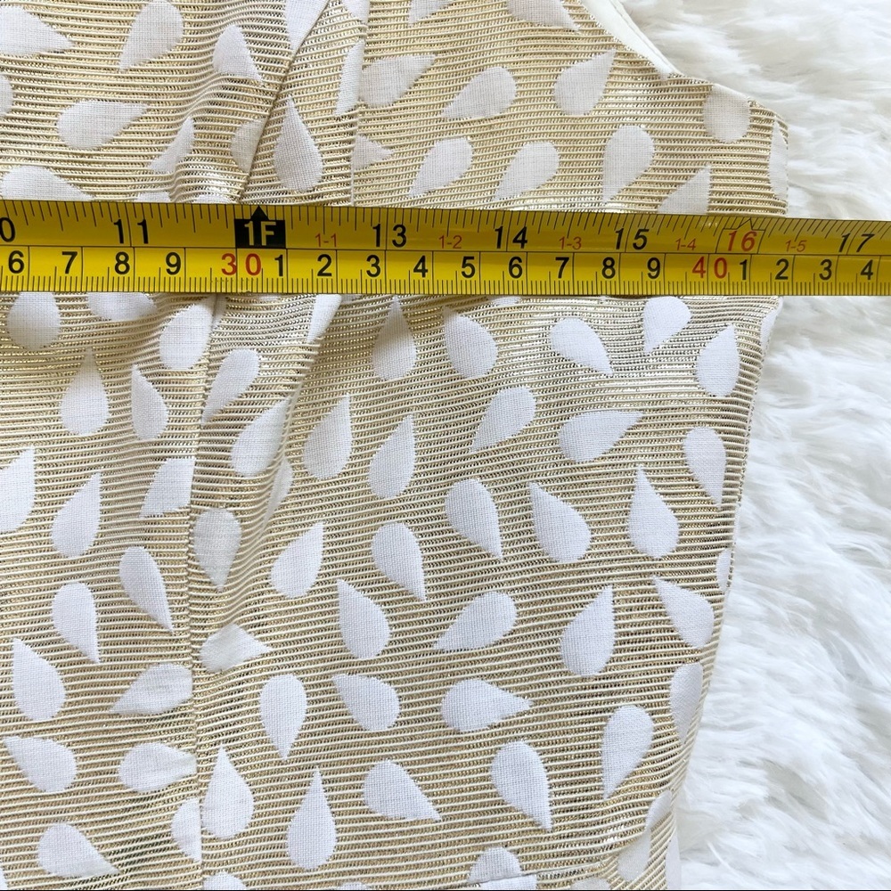 SHOSHANNA GOLD/WHITE TEAR DROP DRESS SIZE SMALL FEMININE PRETTY DATE COCKTAIL - Picture 7 of 11